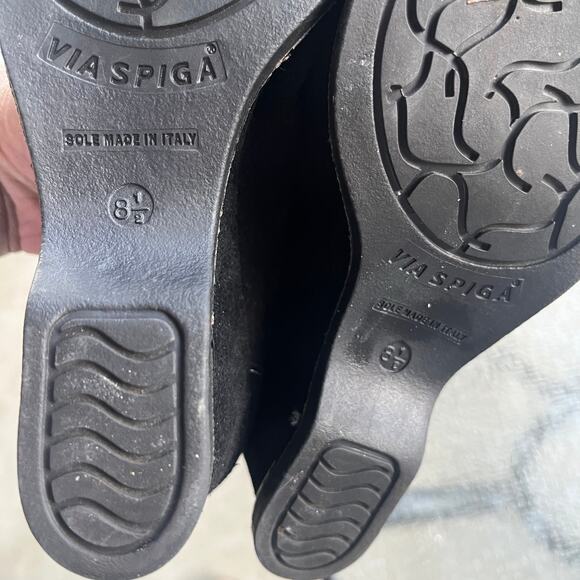 NWOT Via Spiga Womens Suede Wedge Heel Shoes Loafer Made in Italy Sz 8.5 - Picture 6 of 8